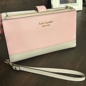 Kate Spade Pink Wristlet Wallet with Phone Holder